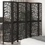 Biombo separador de 6 paneles madera maciza Paulownia negro by , Room dividers - Ref: Foro24-358762, Price: 130,66 €, Discoun...