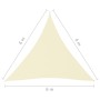 Toldo de vela triangular tela Oxford color crema 6x6x6 m