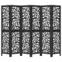 Biombo separador de 6 paneles madera maciza Paulownia negro by , Room dividers - Ref: Foro24-358762, Price: 132,66 €, Discoun...