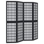 Biombo separador de 4 paneles madera maciza Paulownia negro by , Room dividers - Ref: Foro24-358769, Price: 89,31 €, Discount: %