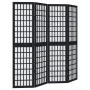 Biombo separador de 4 paneles madera maciza Paulownia negro de , Divisores de ambientes - Ref: Foro24-358769, Precio: 105,89 ...