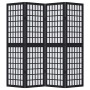Biombo separador de 4 paneles madera maciza Paulownia negro by , Room dividers - Ref: Foro24-358769, Price: 89,31 €, Discount: %