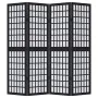 Biombo separador de 4 paneles madera maciza Paulownia negro de , Divisores de ambientes - Ref: Foro24-358769, Precio: 105,89 ...