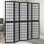 Biombo separador de 5 paneles madera maciza Paulownia negro by , Room dividers - Ref: Foro24-358774, Price: 148,76 €, Discoun...