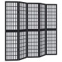 Biombo separador de 5 paneles madera maciza Paulownia negro by , Room dividers - Ref: Foro24-358774, Price: 148,76 €, Discoun...