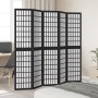 Biombo separador de 5 paneles madera maciza Paulownia negro by , Room dividers - Ref: Foro24-358774, Price: 148,76 €, Discoun...