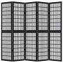 Biombo separador de 5 paneles madera maciza Paulownia negro de , Divisores de ambientes - Ref: Foro24-358774, Precio: 136,96 ...