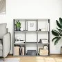 Bücherregal mit Trennwand aus grauem Holz und Beton, 102x29x103,5 cm. von , Bücherregale und Regale - Ref: Foro24-858042, Pre...