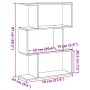 Librería divisora 3 niveles madera envejecida 70x24x97 cm by , Bookcases and shelves - Ref: Foro24-858118, Price: 42,05 €, Di...