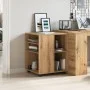 Armario con ruedas madera ingeniería roble artesanal 60x53x72cm by , Lockers and storage cabinets - Ref: Foro24-856659, Price...