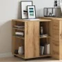 Armario con ruedas madera ingeniería roble artesanal 60x53x72cm by , Lockers and storage cabinets - Ref: Foro24-856659, Price...