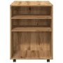 Armario con ruedas madera ingeniería roble artesanal 60x53x72cm by , Lockers and storage cabinets - Ref: Foro24-856659, Price...