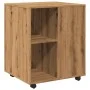 Armario con ruedas madera ingeniería roble artesanal 60x53x72cm by , Lockers and storage cabinets - Ref: Foro24-856659, Price...