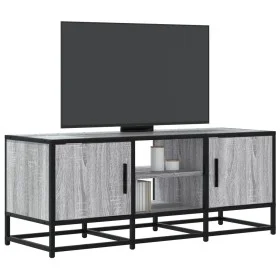 TV-Möbel aus Metall und Holz in Grau Sonoma, 100x35x41 cm. von , TV-Möbel - Ref: Foro24-848837, Preis: 66,77 €, Rabatt: %