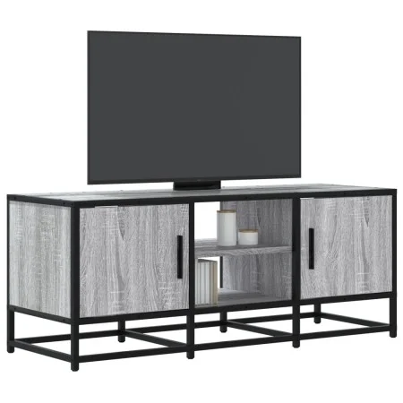 TV-Möbel aus Metall und Holz in Grau Sonoma, 100x35x41 cm. von , TV-Möbel - Ref: Foro24-848837, Preis: 66,77 €, Rabatt: %