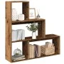 Librería divisora 3 niveles madera envejecida 123x29x123 cm by , Bookcases and shelves - Ref: Foro24-857992, Price: 71,22 €, ...