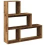 Librería divisora 3 niveles madera envejecida 123x29x123 cm by , Bookcases and shelves - Ref: Foro24-857992, Price: 71,22 €, ...