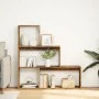 Librería divisora 3 niveles madera envejecida 123x29x123 cm by , Bookcases and shelves - Ref: Foro24-857992, Price: 71,22 €, ...