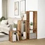 Librería divisora 3 niveles madera envejecida 123x29x123 cm by , Bookcases and shelves - Ref: Foro24-857992, Price: 71,22 €, ...
