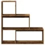 Librería divisora 3 niveles madera envejecida 123x29x123 cm by , Bookcases and shelves - Ref: Foro24-857992, Price: 71,22 €, ...