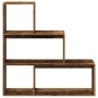 Librería divisora 3 niveles madera envejecida 123x29x123 cm de , Librerías y estanterías - Ref: Foro24-857992, Precio: 72,99 ...