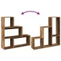 Librería divisora 3 niveles madera envejecida 123x29x123 cm by , Bookcases and shelves - Ref: Foro24-857992, Price: 71,22 €, ...