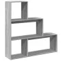 Librería divisora 3 niveles madera gris Sonoma 123x29x123 cm by , Bookcases and shelves - Ref: Foro24-857990, Price: 60,40 €,...