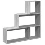 Librería divisora 3 niveles madera gris Sonoma 123x29x123 cm by , Bookcases and shelves - Ref: Foro24-857990, Price: 60,40 €,...