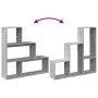 Librería divisora 3 niveles madera gris Sonoma 123x29x123 cm by , Bookcases and shelves - Ref: Foro24-857990, Price: 60,40 €,...