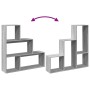 Librería divisora 3 niveles madera gris Sonoma 123x29x123 cm by , Bookcases and shelves - Ref: Foro24-857990, Price: 61,44 €,...