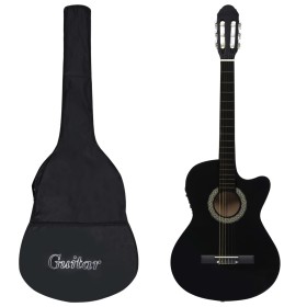 Western guitar set 12 pieces with 6-string black equalizer by , Guitars - Ref: Foro24-70139, Price: 114,37 €, Discount: %