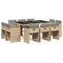 Garden dining set 11 pieces with beige synthetic rattan cushions by , Garden sets - Ref: Foro24-3211212, Price: 693,33 €, Dis...