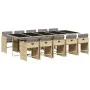 Set comedor de jardín 11 pzas con cojines ratán sintético beige de , Conjuntos de jardín - Ref: Foro24-3211116, Precio: 811,1...