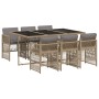 Garten-Essgruppe 7-teilig mit Kissen aus synthetischem Rattan in Beige. von , Gartensets - Ref: Foro24-3210912, Preis: 414,82...
