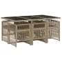 7-piece garden dining set with beige synthetic rattan cushions. by , Garden sets - Ref: Foro24-3210912, Price: 464,56 €, Disc...
