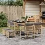 Set comedor de jardín 9 pzas con cojines ratán sintético beige de , Conjuntos de jardín - Ref: Foro24-3211500, Precio: 369,68...