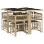 Garden dining set 9 pieces with beige synthetic rattan cushions by , Garden sets - Ref: Foro24-3211500, Price: 335,55 €, Disc...