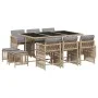 Garden dining set 11 pieces with beige synthetic rattan cushions by , Garden sets - Ref: Foro24-3211692, Price: 548,43 €, Dis...