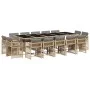 Garten-Essgruppe mit 15-teiligen Kissen aus synthetischem Rattan in Beige. von , Gartensets - Ref: Foro24-3211776, Preis: 994...