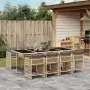 Garten-Essgruppe 9-teilig mit Kissen aus synthetischem Rattan in Beige. von , Gartensets - Ref: Foro24-3211644, Preis: 608,41...