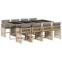 Garden dining set 9 pieces with beige synthetic rattan cushions by , Garden sets - Ref: Foro24-3211644, Price: 635,07 €, Disc...