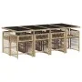 Garten-Essgruppe 9-teilig mit Kissen aus synthetischem Rattan in Beige. von , Gartensets - Ref: Foro24-3211644, Preis: 608,41...