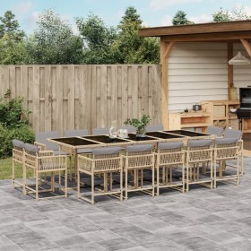 Garden dining set with 15-piece synthetic rattan beige cushions by , Garden sets - Ref: Foro24-3211596, Price: 797,77 €, Disc...