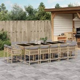 Garden dining set with 15-piece synthetic rattan beige cushions by , Garden sets - Ref: Foro24-3211596, Price: 910,59 €, Disc...