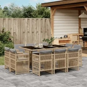 Garden dining set 11 pieces with beige synthetic rattan cushions by , Garden sets - Ref: Foro24-3211032, Price: 658,54 €, Dis...