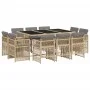 Garten-Essgruppe 11-teilig mit Kissen aus synthetischem Rattan in Beige. von , Gartensets - Ref: Foro24-3211032, Preis: 659,3...