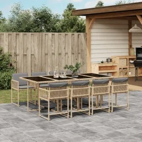 Garden dining set 9 pieces with beige synthetic rattan cushions by , Garden sets - Ref: Foro24-3211464, Price: 559,54 €, Disc...