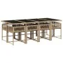 Garten-Essgruppe 9-teilig mit Kissen aus synthetischem Rattan in Beige. von , Gartensets - Ref: Foro24-3211464, Preis: 560,07...