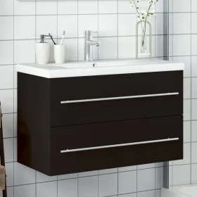 Mueble de baño con lavabo integrado negro de , Tocadores de baño - Ref: Foro24-3278777, Precio: 224,72 €, Descuento: %
