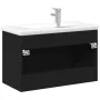 Mueble de baño con lavabo integrado negro de , Tocadores de baño - Ref: Foro24-3278777, Precio: 224,72 €, Descuento: %